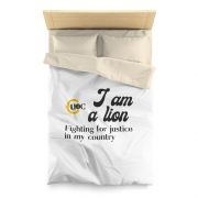 Housse de couette en microfibre [ Lions | White ]
