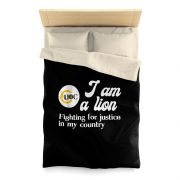 Housse de couette en microfibre [ Lions | Black ]
