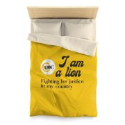 Housse de couette en microfibre [ Lions | Yellow ]